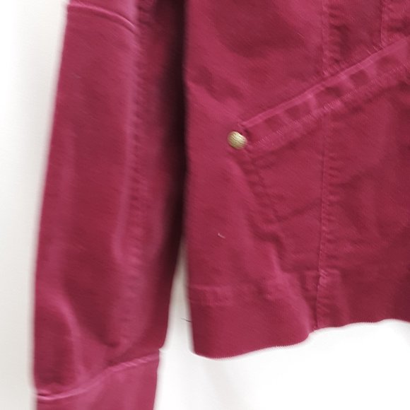 Amber Sun Jacket Corduroy Burgundy Red Womens Large Snap Front - Picture 2 of 16